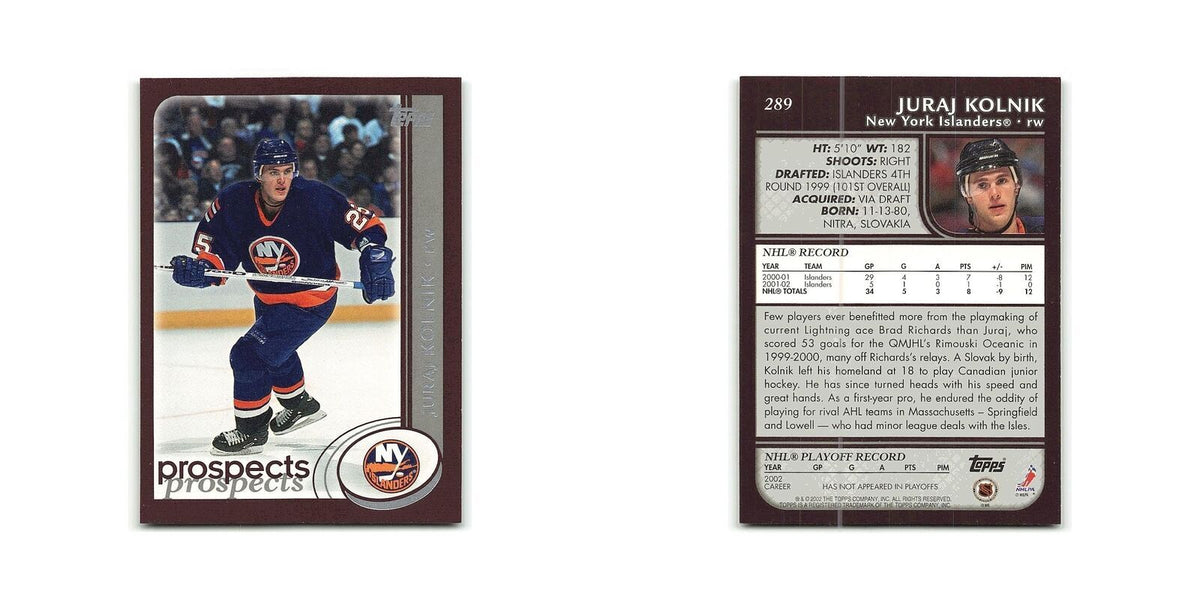 Juraj Kolnik 2002 Topps #289 New York Islanders Hockey Card NM