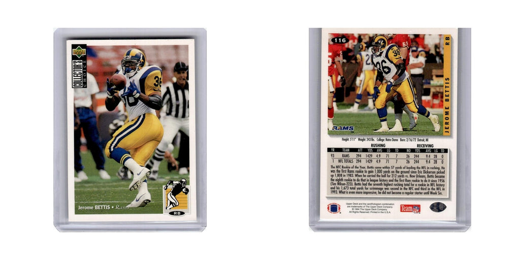 Jerome Bettis 1994 Collector's Choice #116 Los Angeles Rams Football Card NM