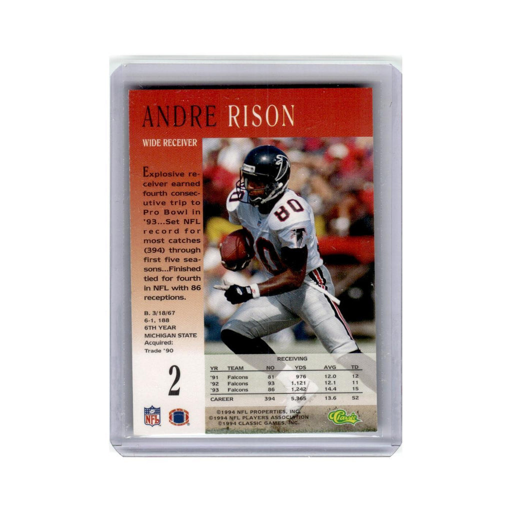 Andre Rison 1994 Pro Line Live #2 Atlanta Falcons Football Card NM