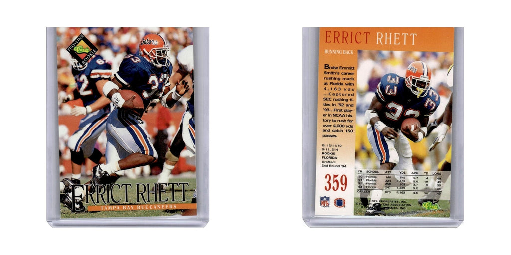 Errict Rhett 1994 Pro Line Rookie #359 Tampa Bay Buccaneers Football Card NM