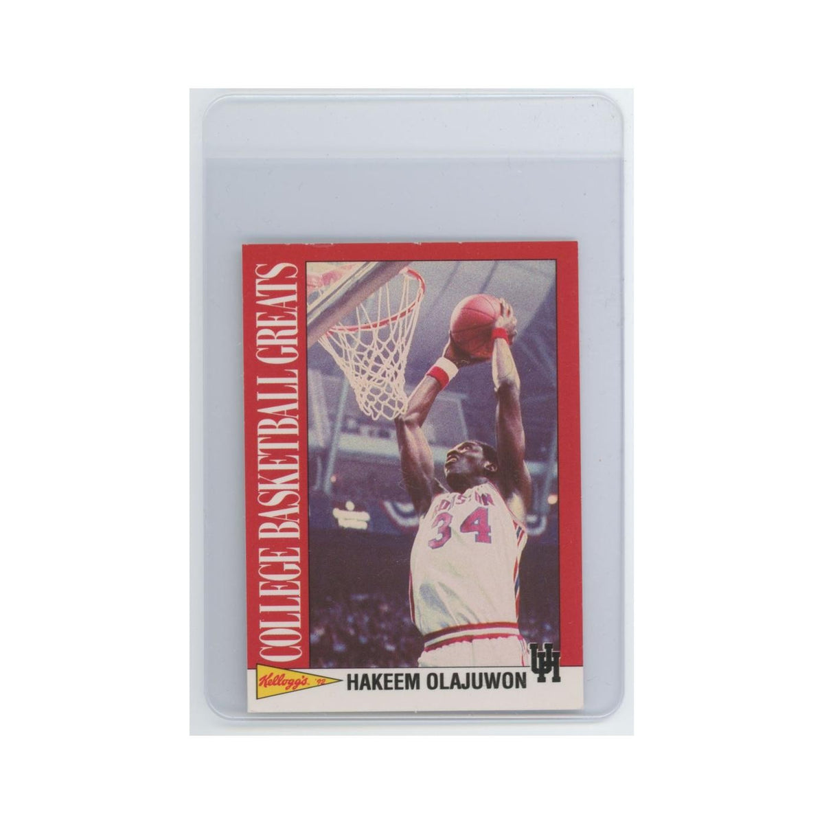 Hakeem Olajuwon 1992 Kellogg's #11 University of Houston Basketball Card NM