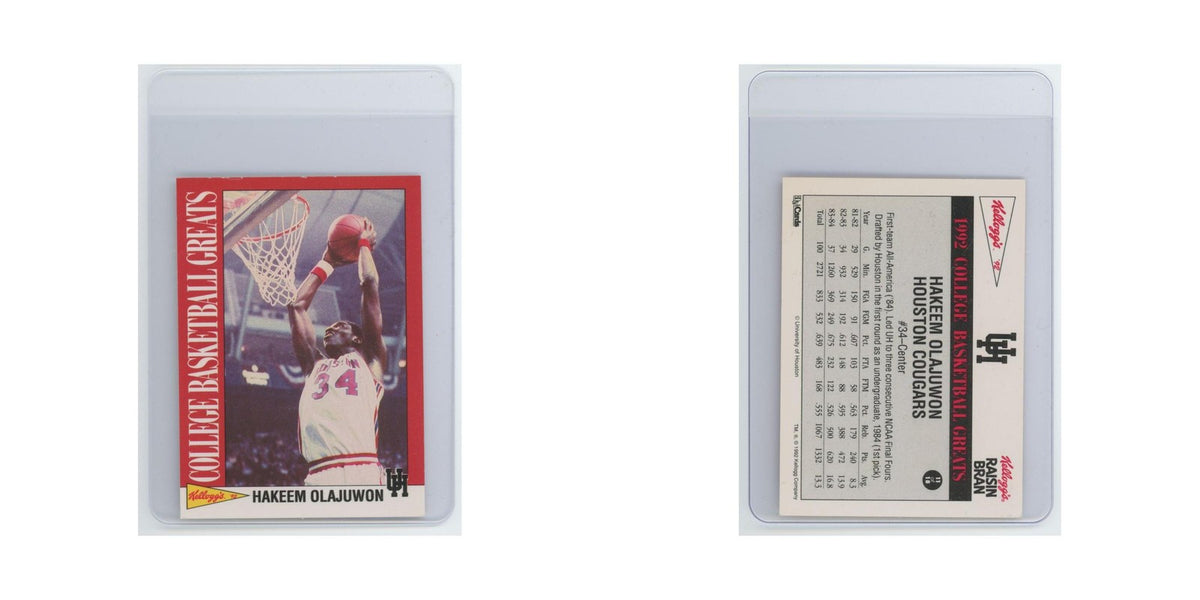 Hakeem Olajuwon 1992 Kellogg's #11 University of Houston Basketball Card NM