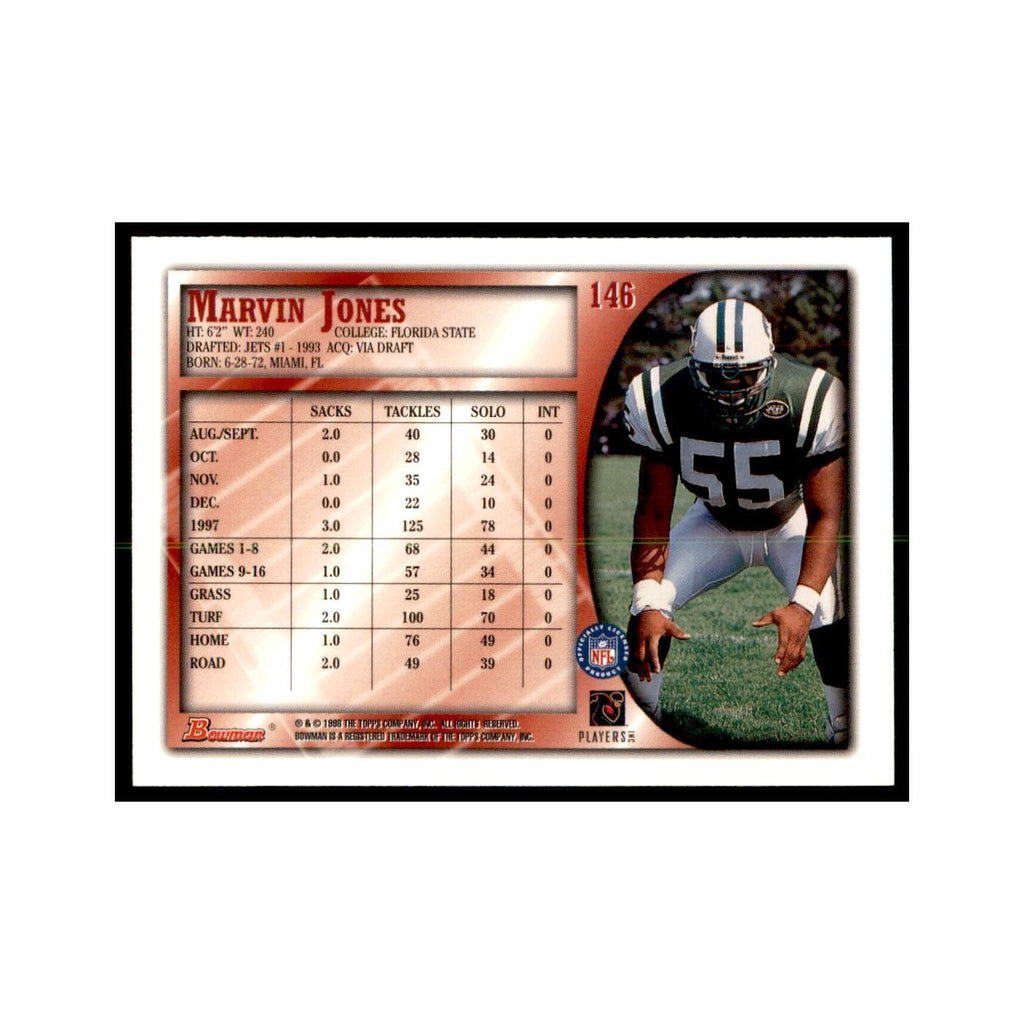 1998 Bowman Marvin Jones Football Cards #146