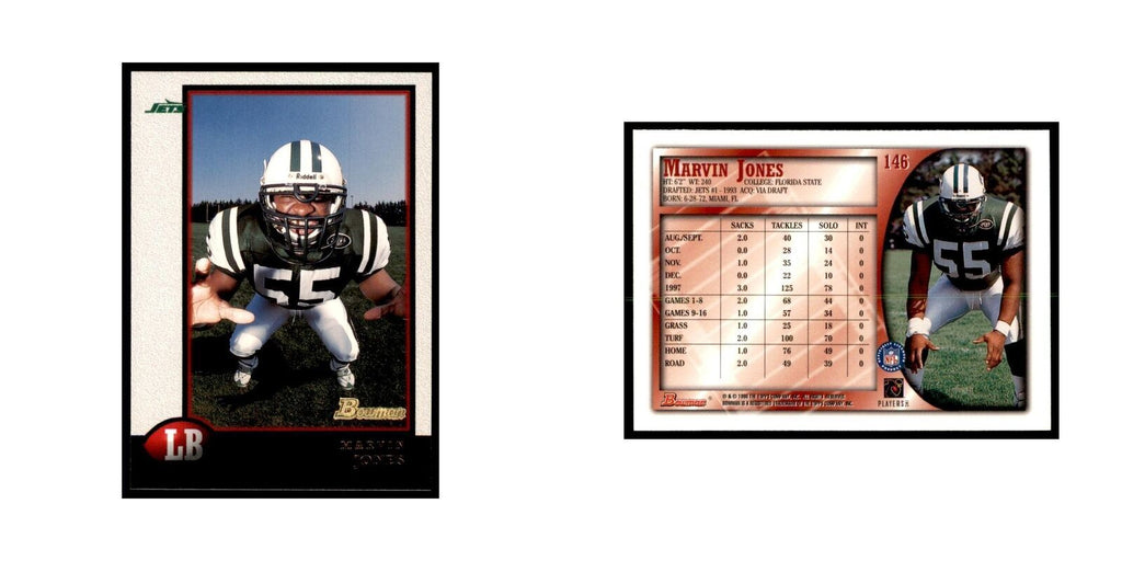 1998 Bowman Marvin Jones Football Cards #146