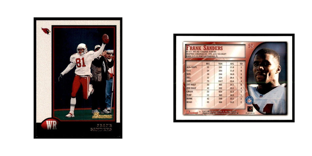1998 Bowman Frank Sanders Football Cards #52