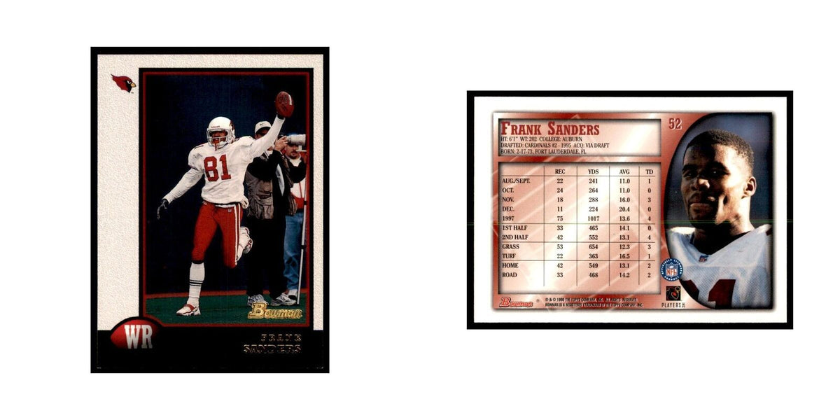 1998 Bowman Frank Sanders Football Cards #52