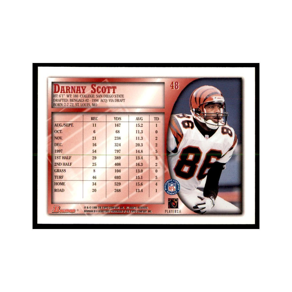 1998 Bowman Darnay Scott Football Cards #48