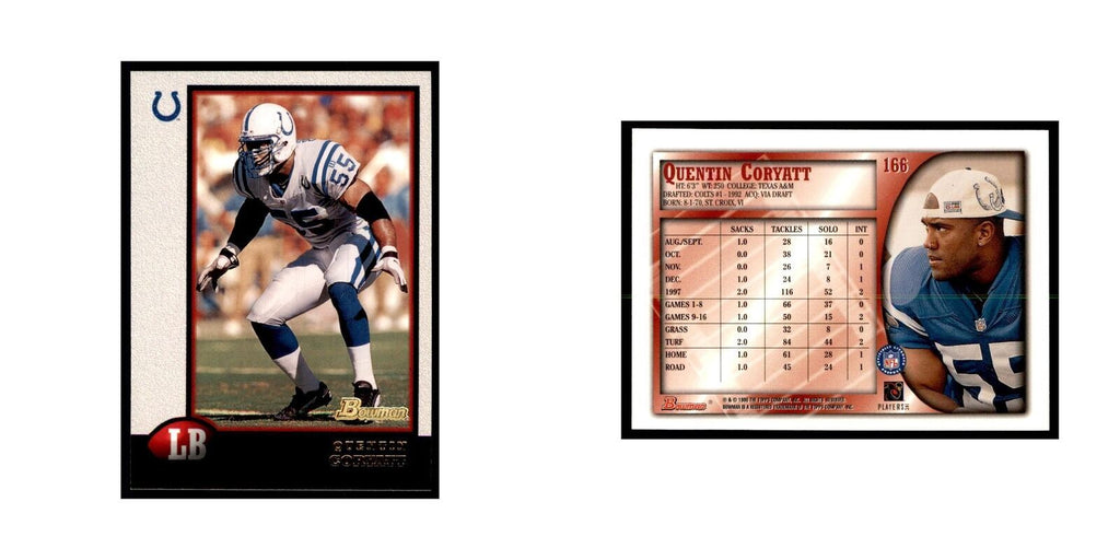 1998 Bowman Quentin Coryatt Football Cards #166