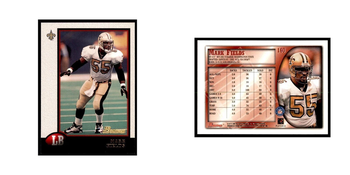 1998 Bowman Mark Fields Football Cards #160