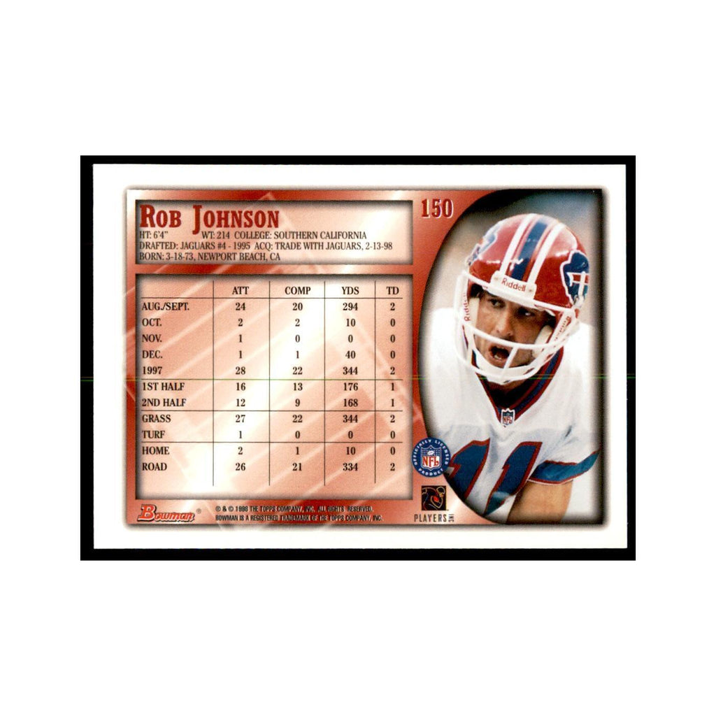 1998 Bowman Rob Johnson Football Cards #150