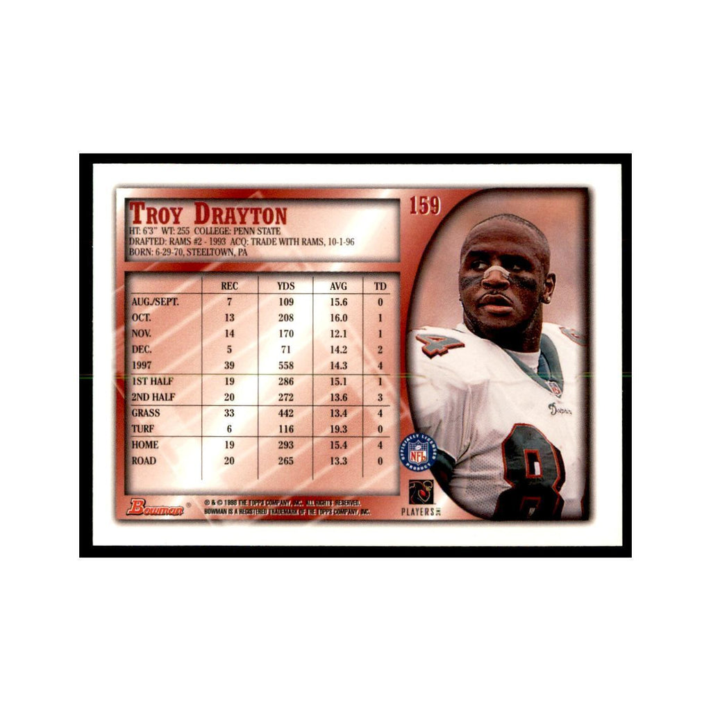 1998 Bowman Troy Drayton Football Cards #159