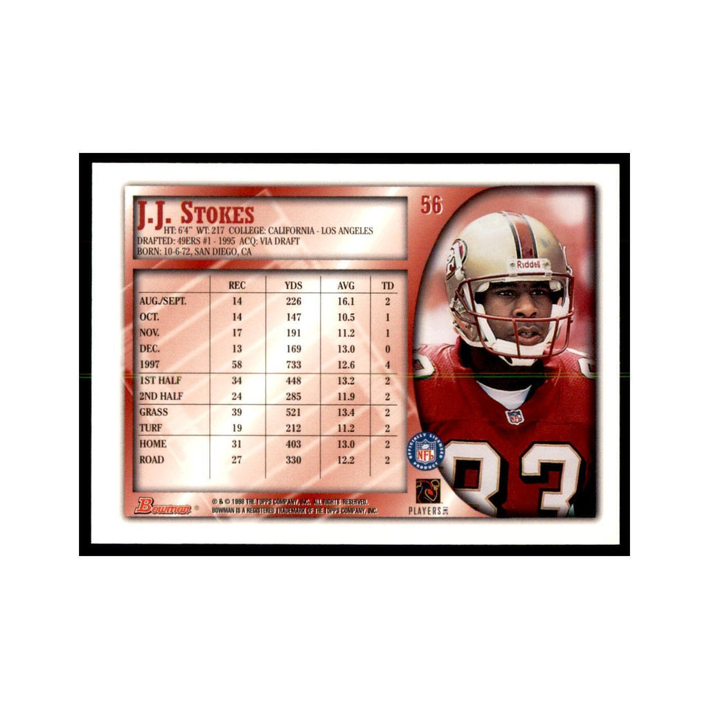 1998 Bowman J.J. Stokes Football Cards #56