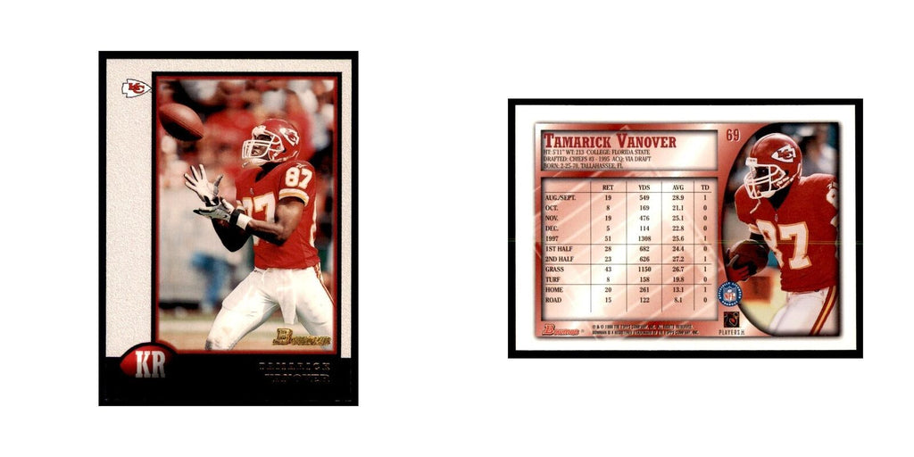 1998 Bowman Tamarick Vanover Football Cards #69