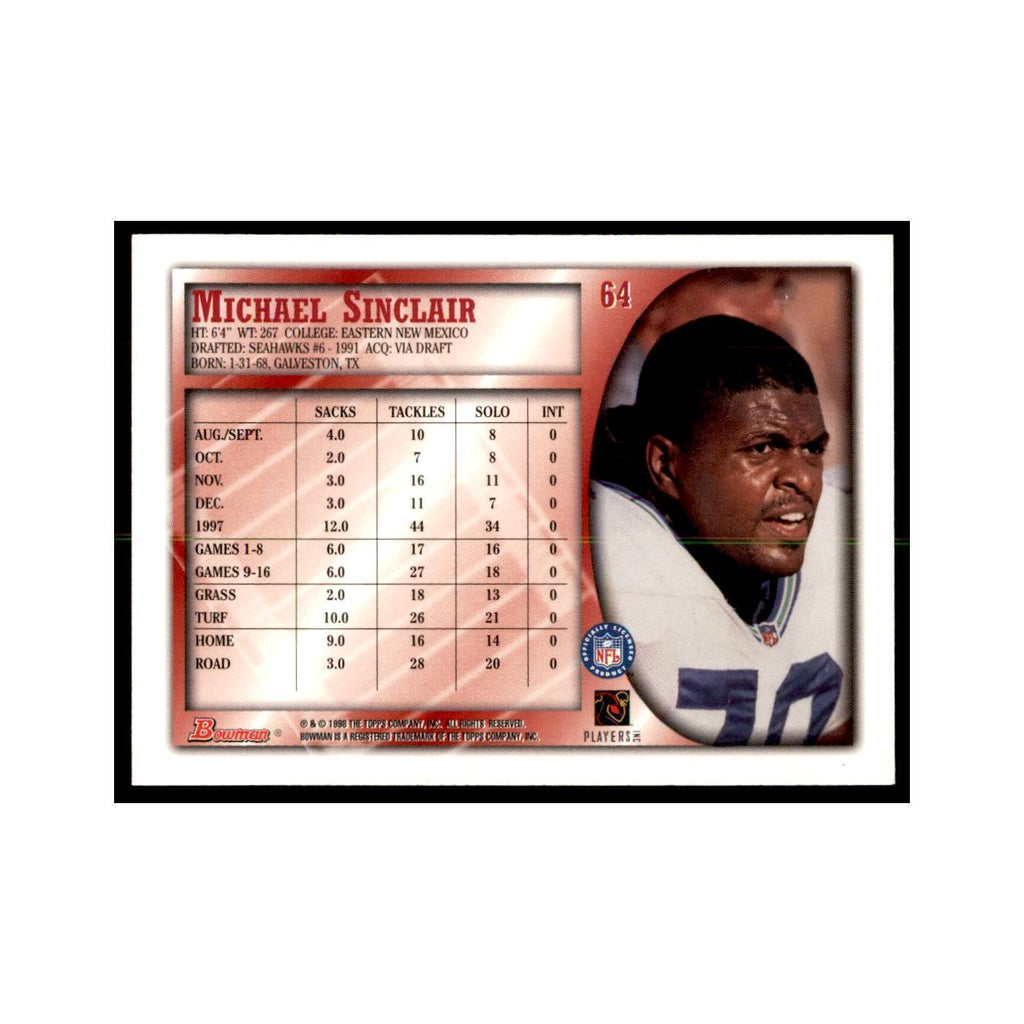 1998 Bowman Michael Sinclair Football Cards #64
