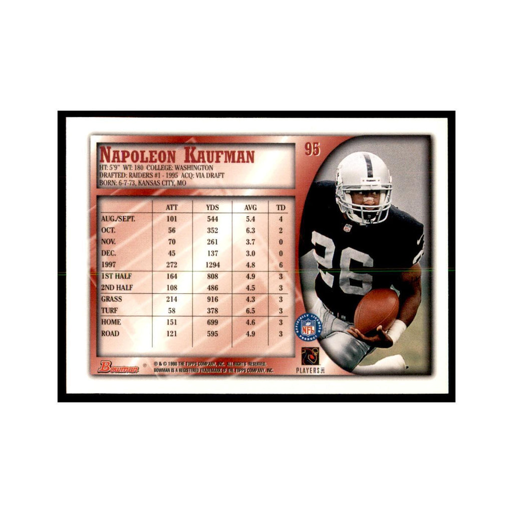 1998 Bowman Napoleon Kaufman Football Cards #95