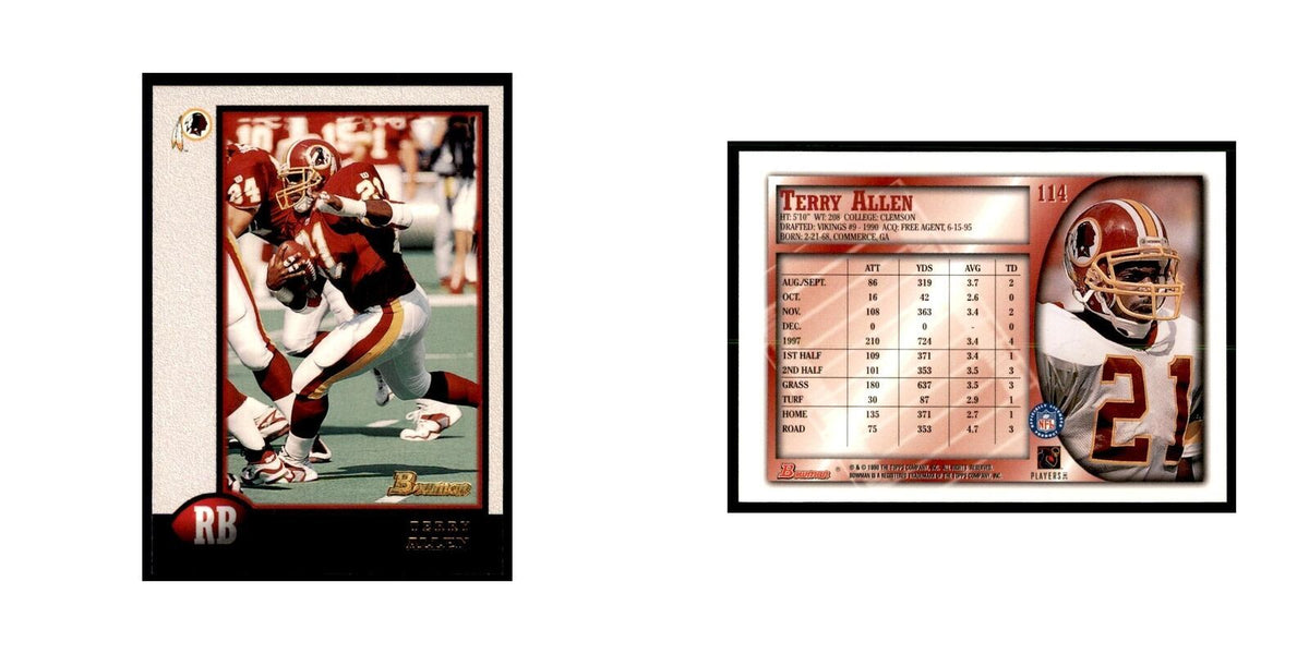 1998 Bowman Terry Allen Football Cards #114