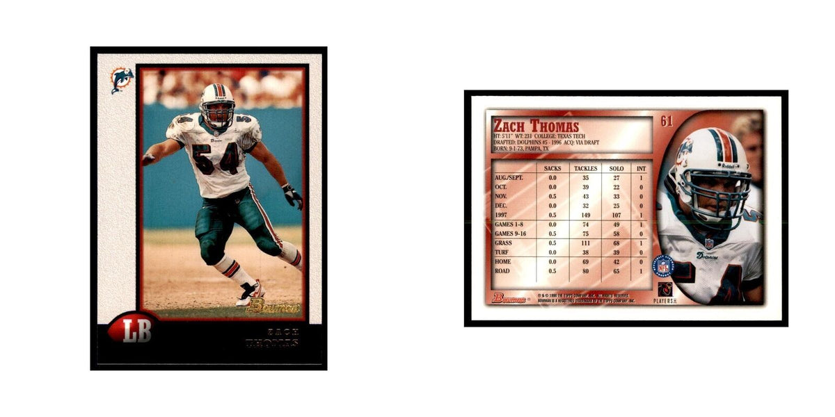 1998 Bowman Zach Thomas Football Cards #61