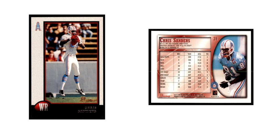 1998 Bowman Chris Sanders Football Cards #39