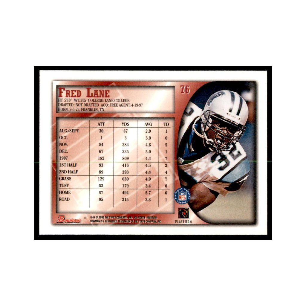 1998 Bowman Fred Lane Football Cards #76