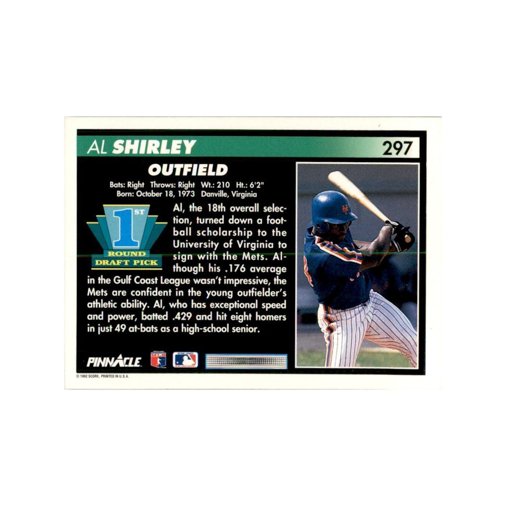 1992 Pinnacle Al Shirley Baseball Cards #297