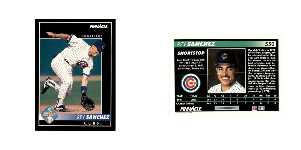 1992 Pinnacle Rey Sanchez Baseball Cards #550