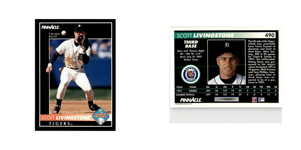 1992 Pinnacle Scott Livingstone Baseball Cards #490