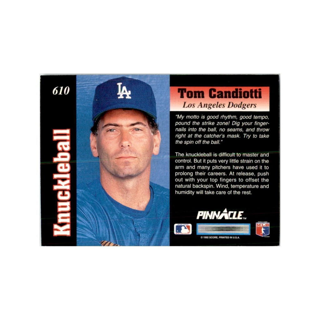 1992 Pinnacle Tom Candiotti Baseball Cards #610