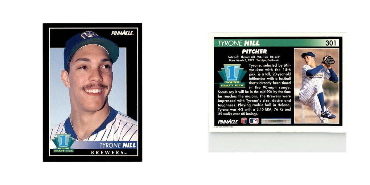 1992 Pinnacle Tyrone Hill Baseball Cards #301