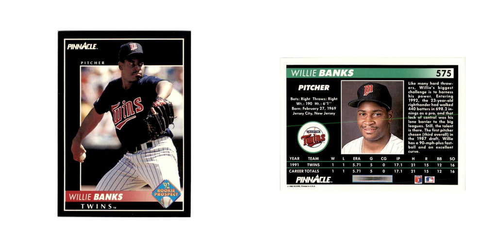 1992 Pinnacle Willie Banks Baseball Cards #575