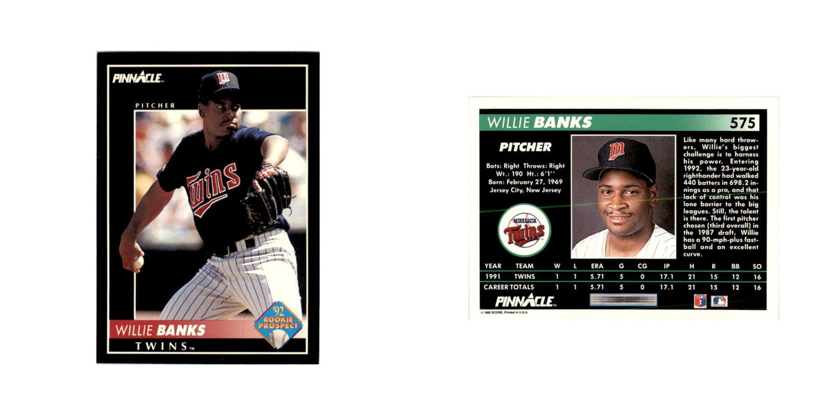 1992 Pinnacle Willie Banks Baseball Cards #575