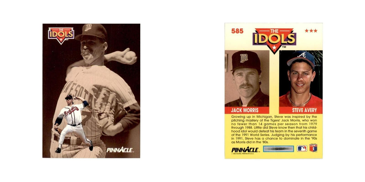 1992 Pinnacle Steve Avery/Jack Morris Baseball Cards #585