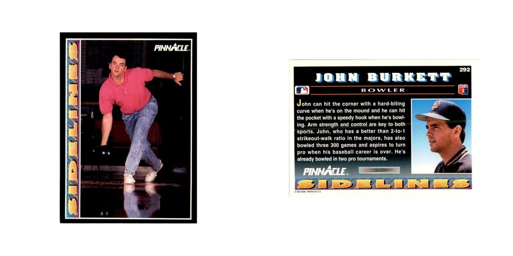 1992 Pinnacle John Burkett Baseball Cards #292