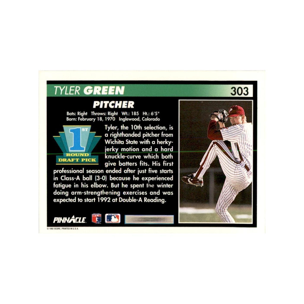 1992 Pinnacle Tyler Green Baseball Cards #303