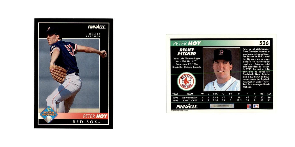 1992 Pinnacle Peter Hoy Baseball Cards #526