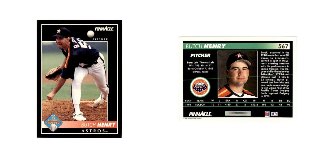 1992 Pinnacle Butch Henry Baseball Cards #567