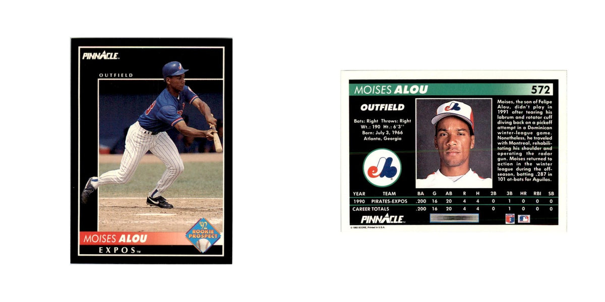 1992 Pinnacle Moises Alou Baseball Cards #572