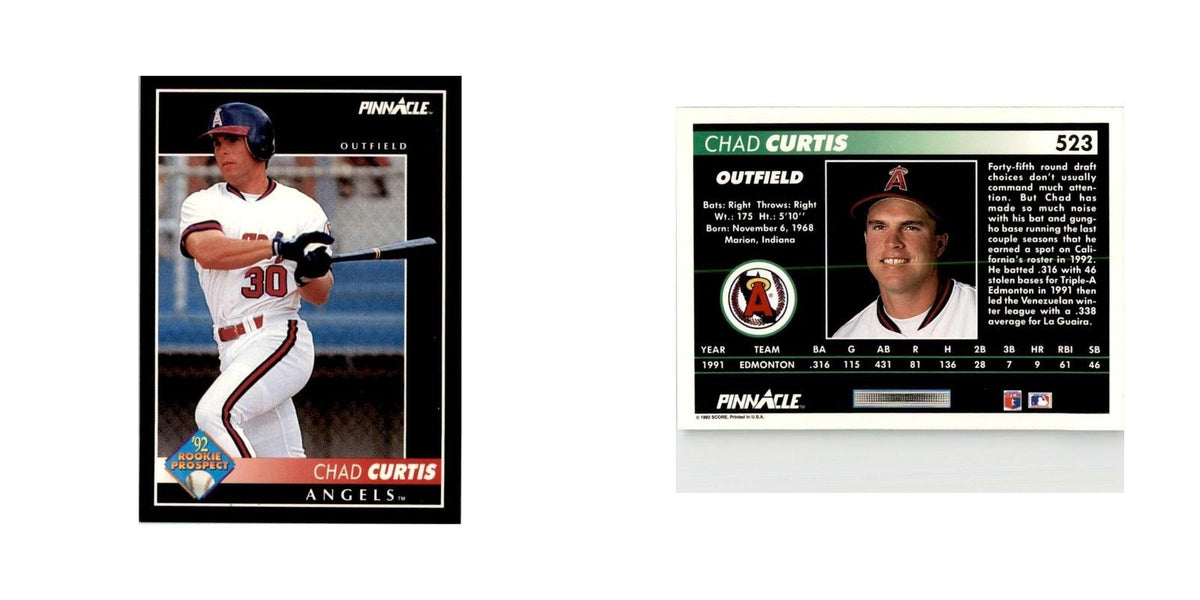 1992 Pinnacle Chad Curtis Baseball Cards #523