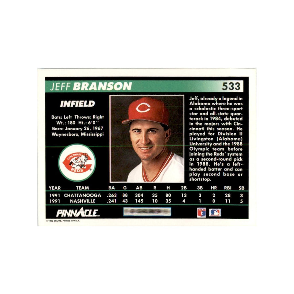 1992 Pinnacle Jeff Branson Baseball Cards #533