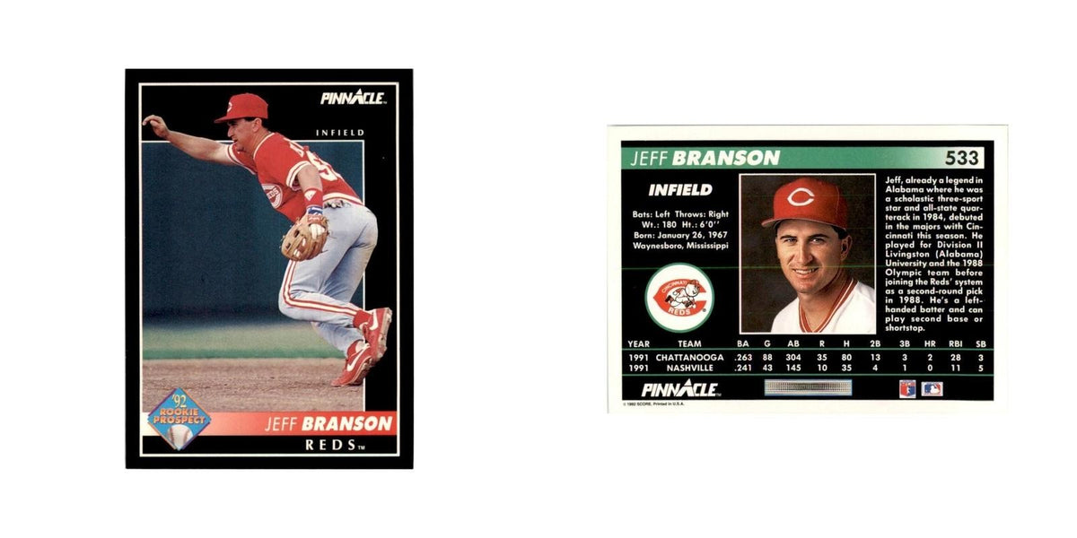 1992 Pinnacle Jeff Branson Baseball Cards #533