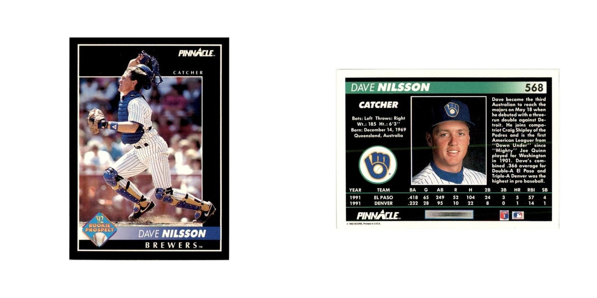 1992 Pinnacle Dave Nilsson Baseball Cards #568