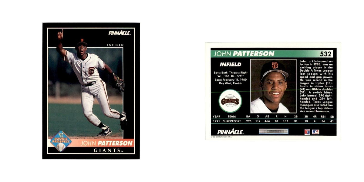1992 Pinnacle John Patterson Baseball Cards #532