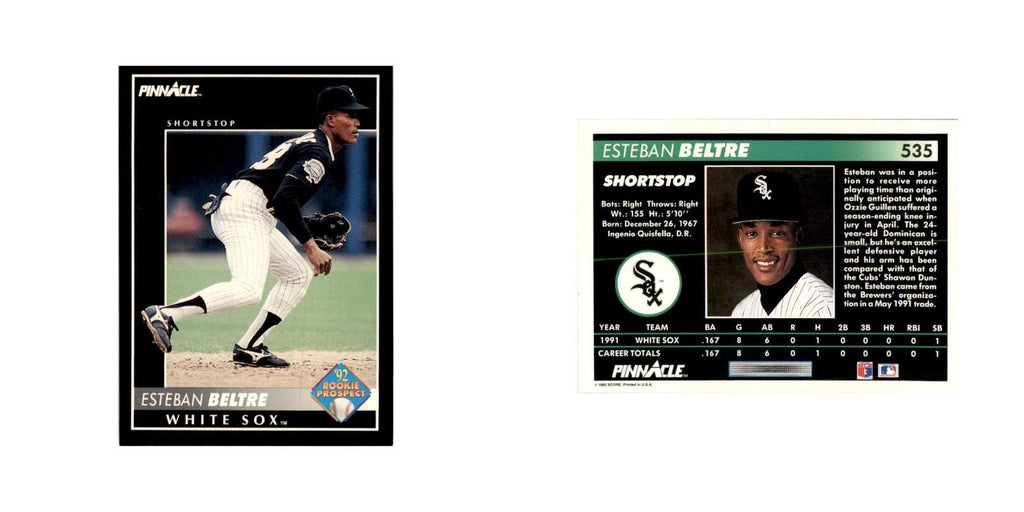 1992 Pinnacle Esteban Beltre Baseball Cards #535