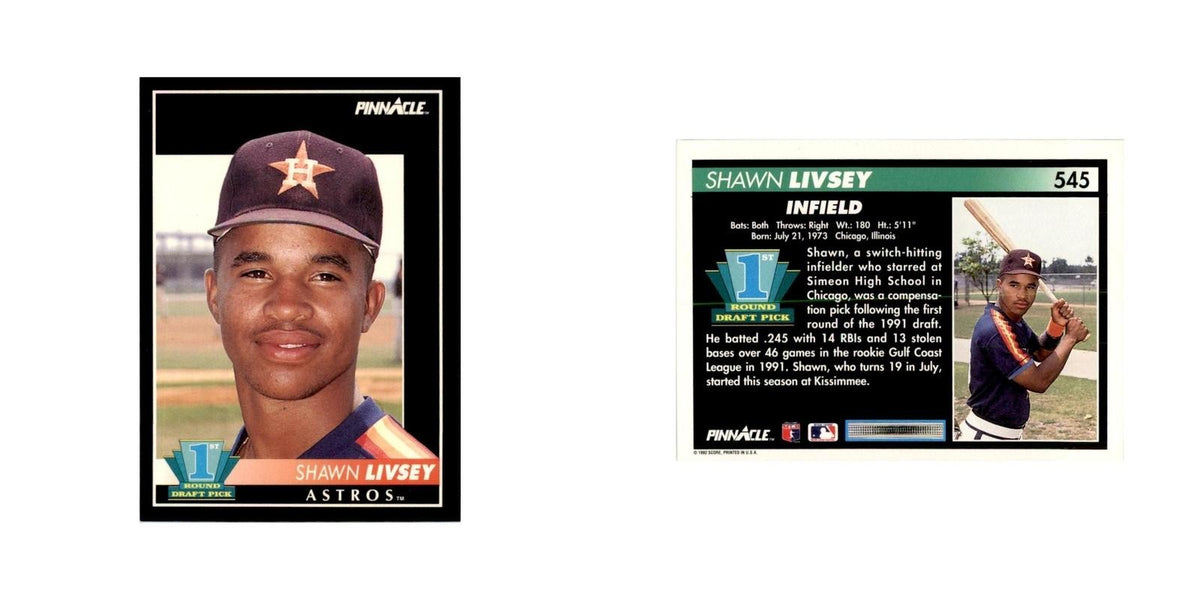 1992 Pinnacle Shawn Livsey Baseball Cards #545
