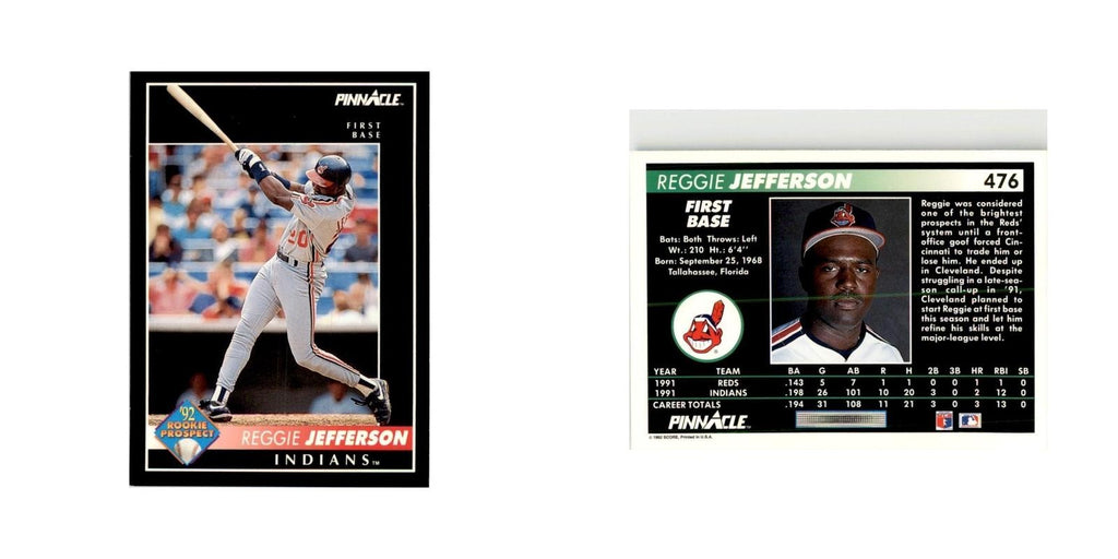 1992 Pinnacle Reggie Jefferson Baseball Cards #476