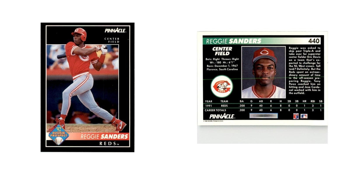 1992 Pinnacle Reggie Sanders Baseball Cards #440