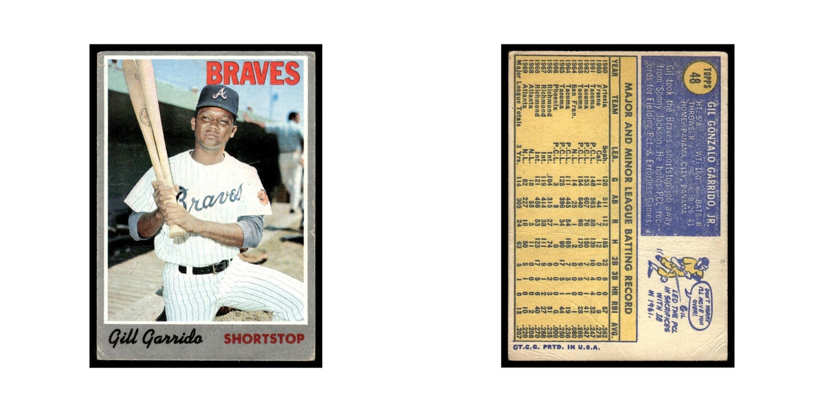 Gill Garrido 1970 Topps (Damaged) #48 Atlanta Braves Baseball Card Poor