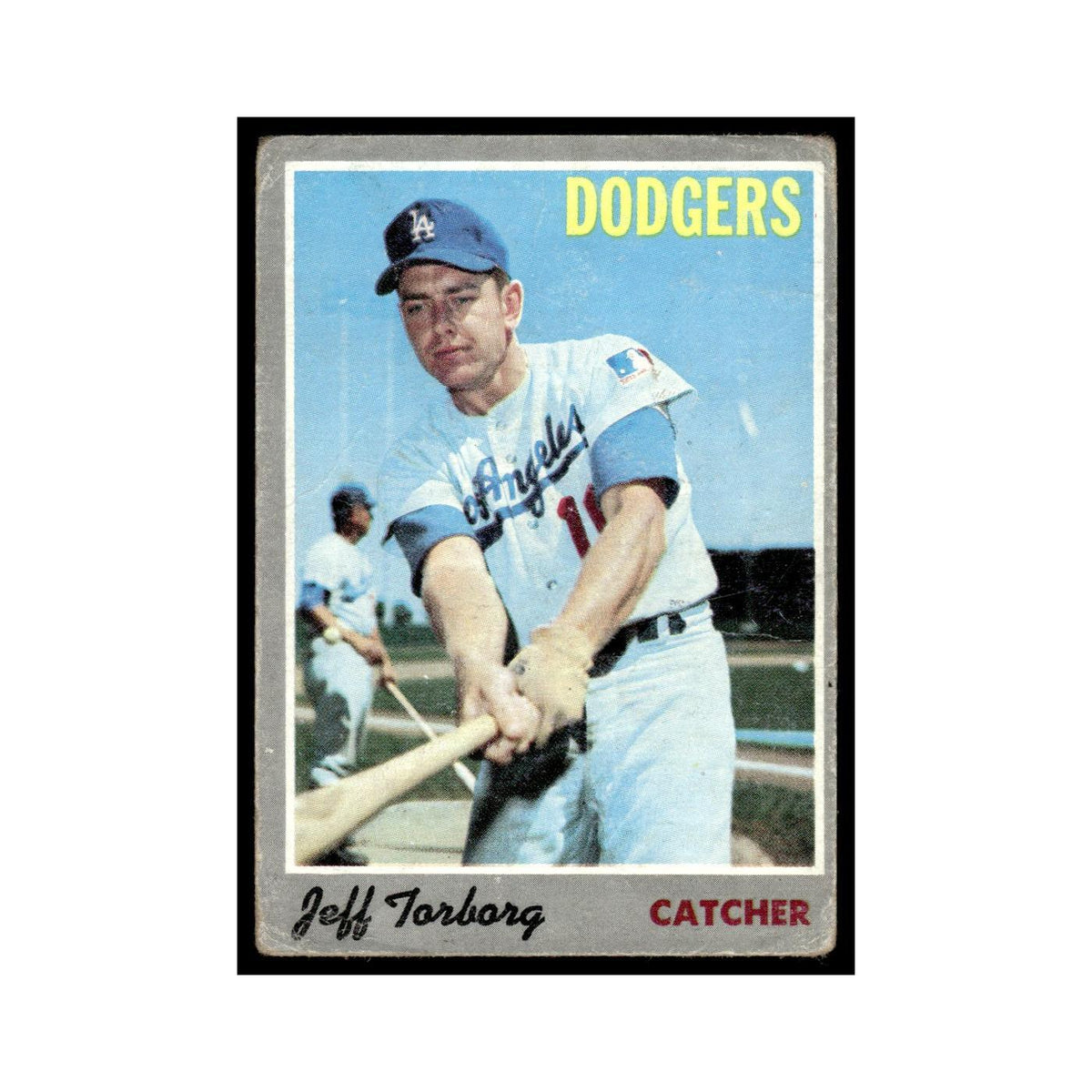 Jeff Torborg 1970 Topps (Damaged) #54 Los Angeles Dodgers Baseball Card Poor