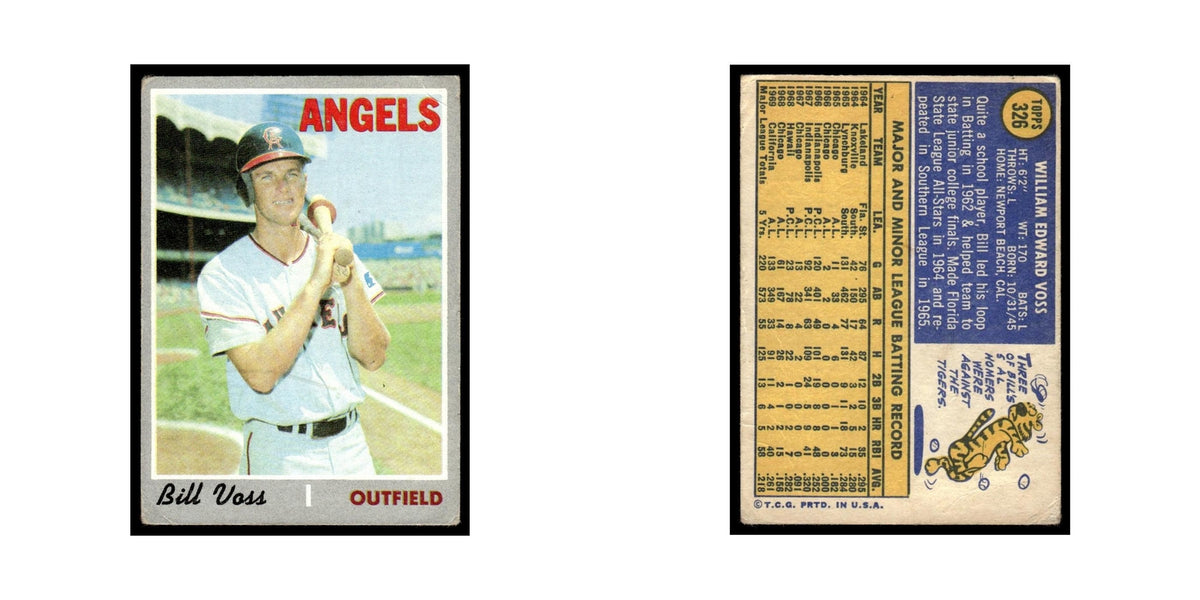 Bill Voss 1970 Topps (Damaged) #326 California Angels Baseball Card Poor