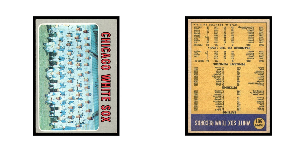 White Sox Team Photo Records 1970 Topps (Damaged) #501 Baseball Card Poor
