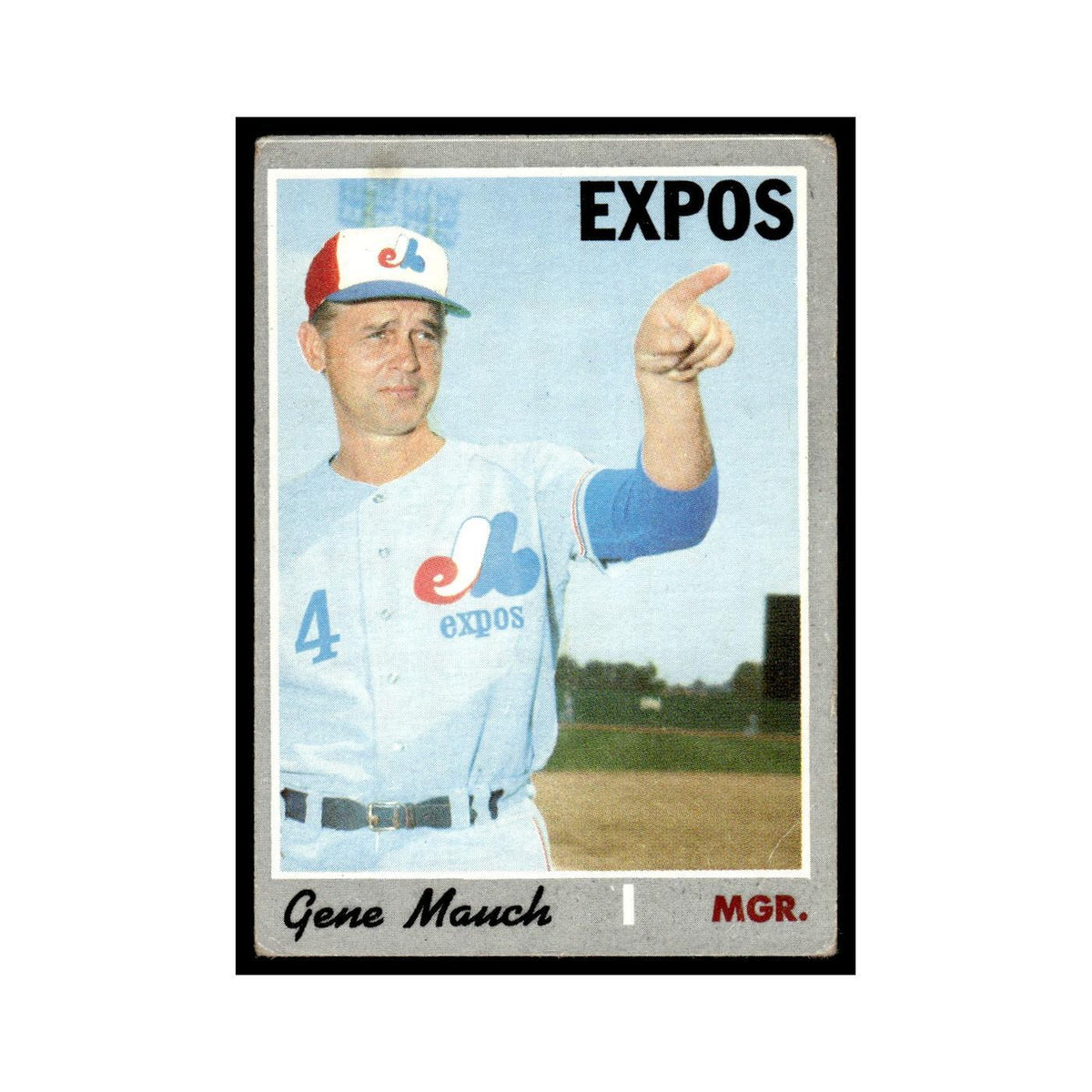 Gene Mauch 1970 Topps (Damaged) #442 Montreal Expos Baseball Card Poor